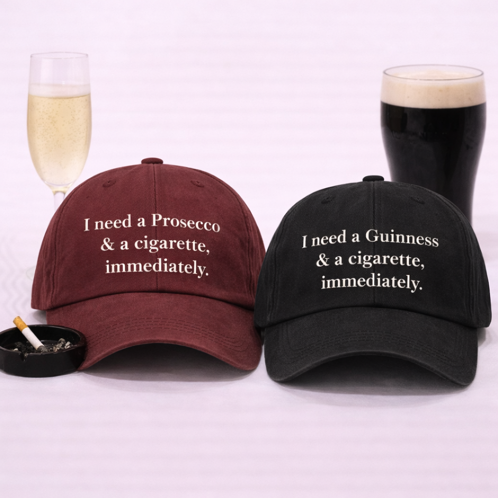 I need a (custom drink) & a cigarette, immediately cap  🥂 🚬