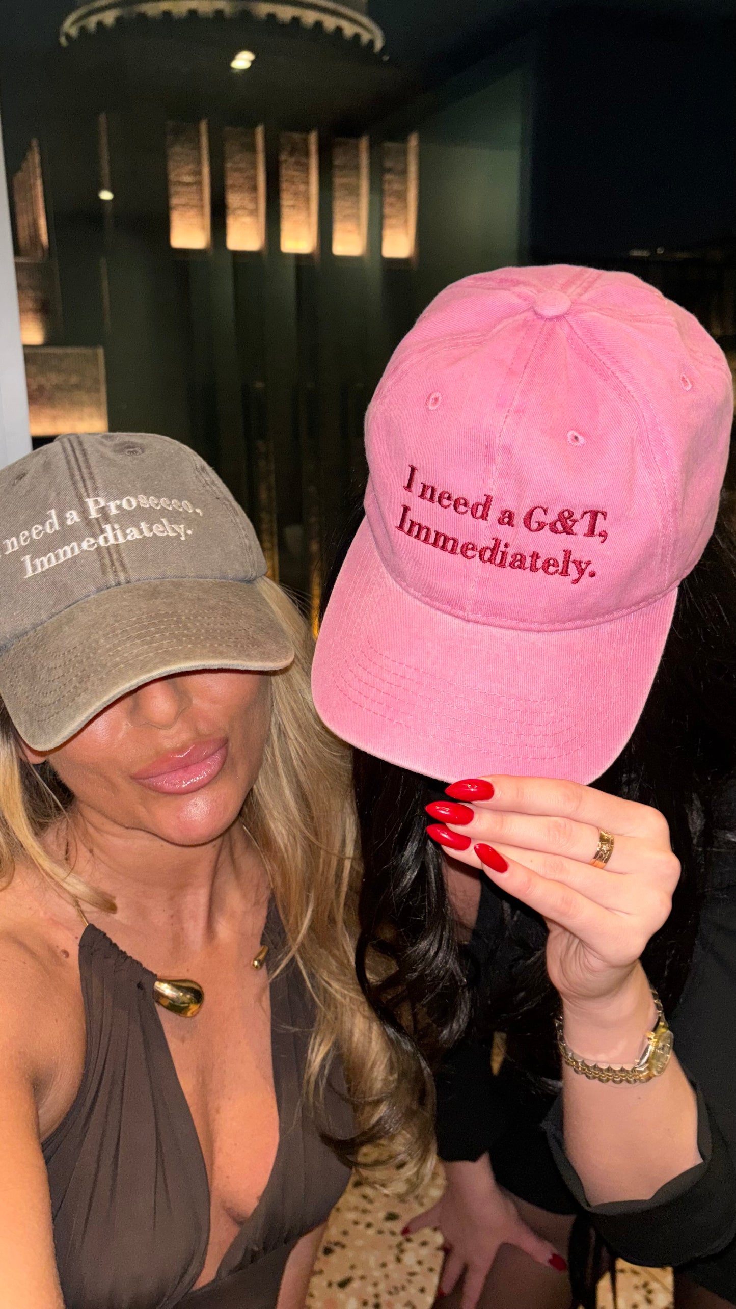 I need a (custom drink), immediately cap  🥂