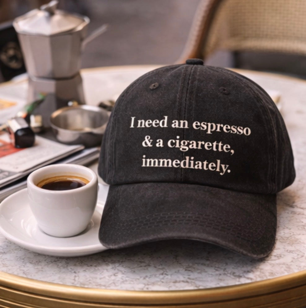 I need a (custom drink) & a cigarette, immediately cap  🥂 🚬
