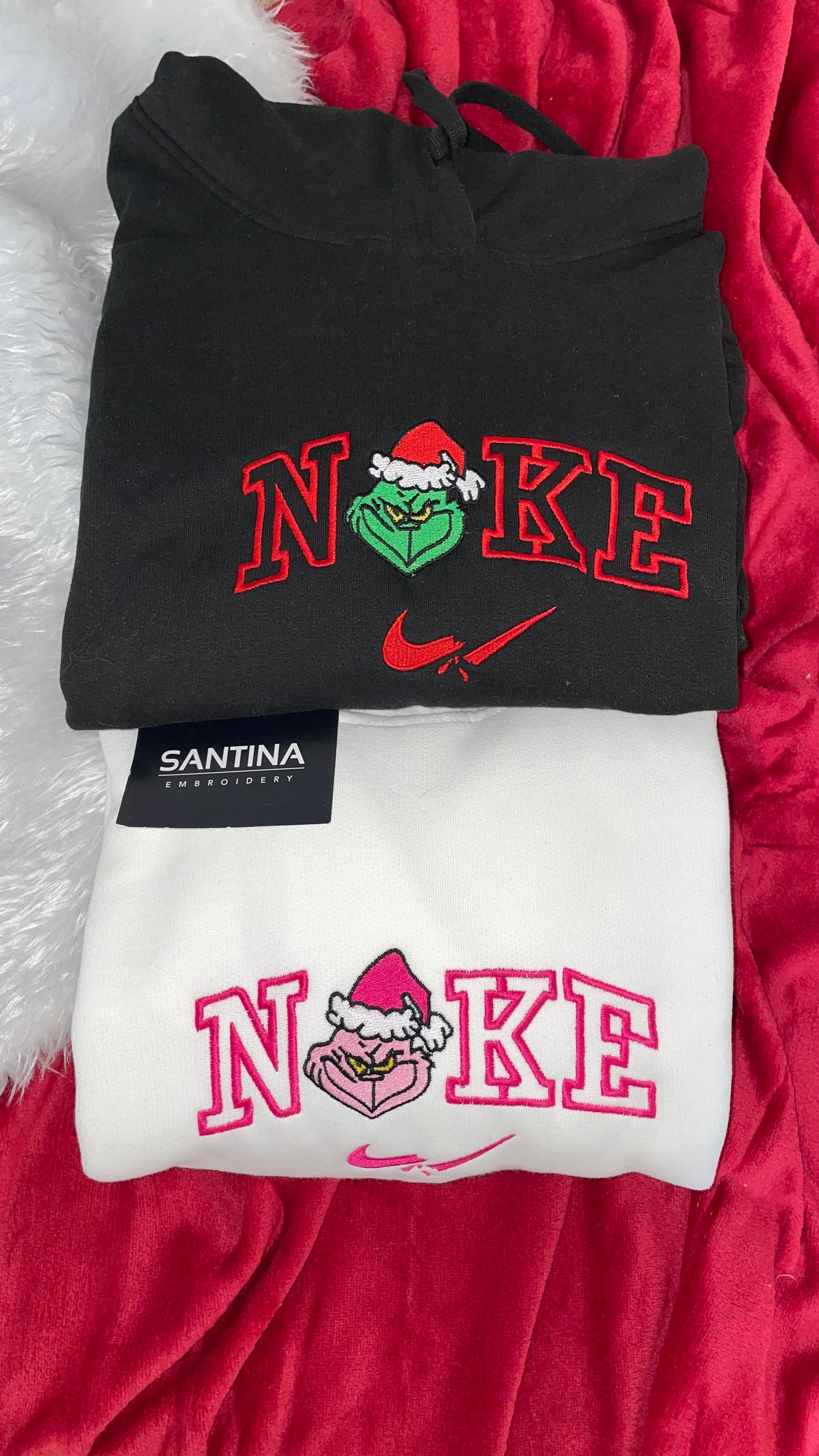 Cute Grinchey sweatshirts / hoodies – Santina Embroidery