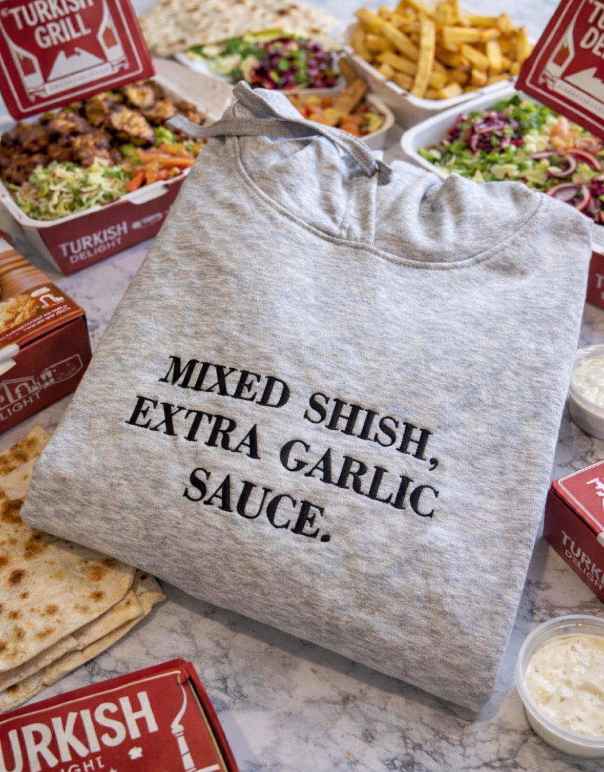 Your custom takeaway order on a sweatshirt / hoodie 🥡