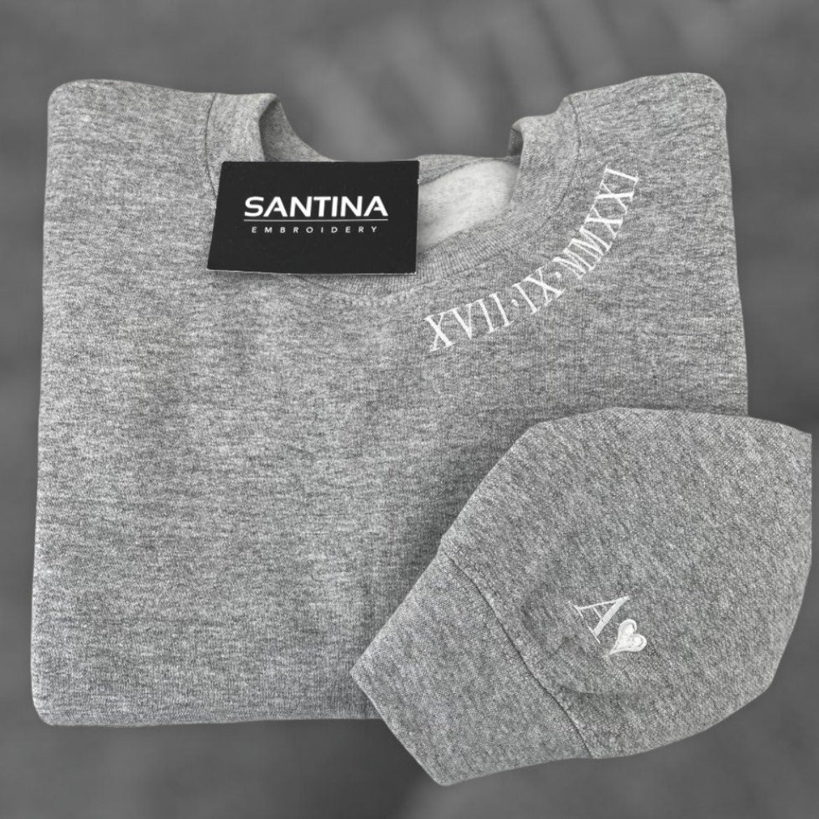 Curved Neckline Roman Numeral Anniversary Sweatshirts