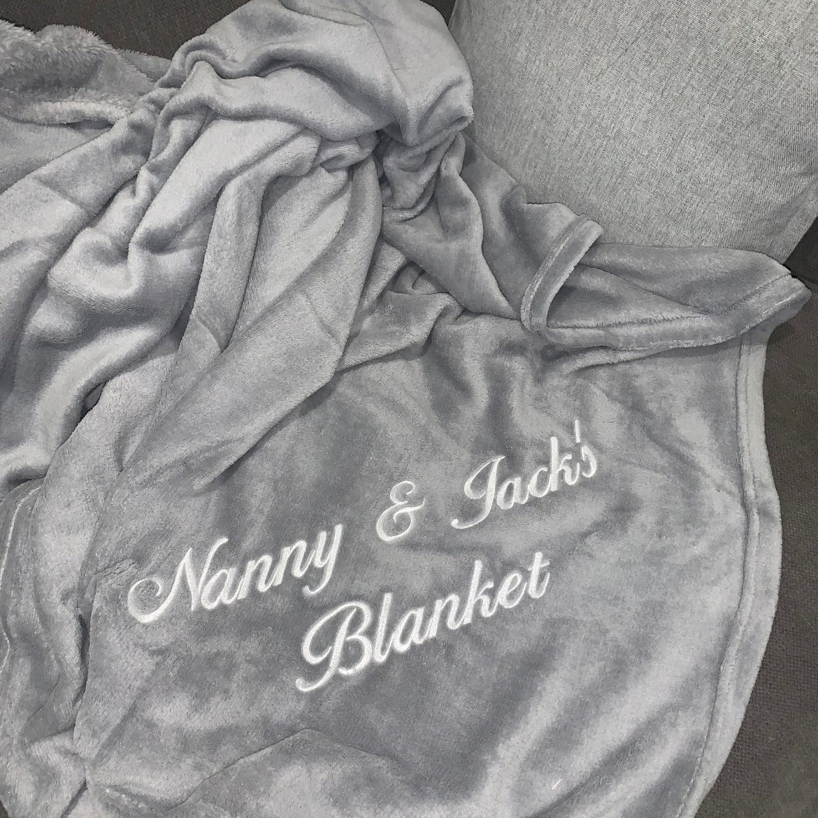A warm and fuzzy gift: personalized embroidered blanket with a personal touch