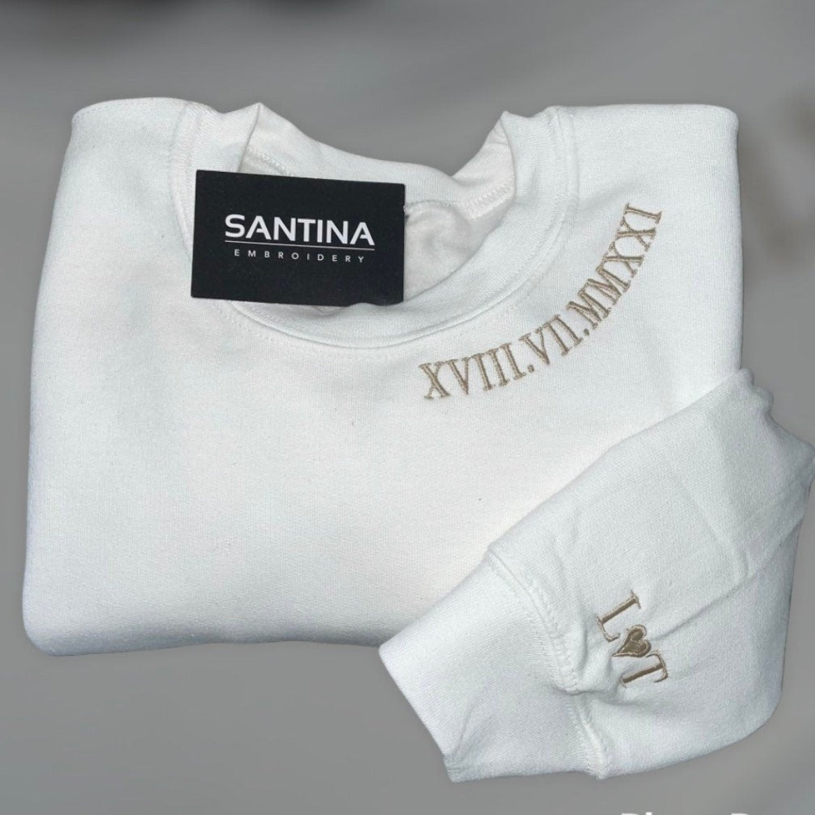 Curved Neckline Roman Numeral Anniversary Sweatshirts