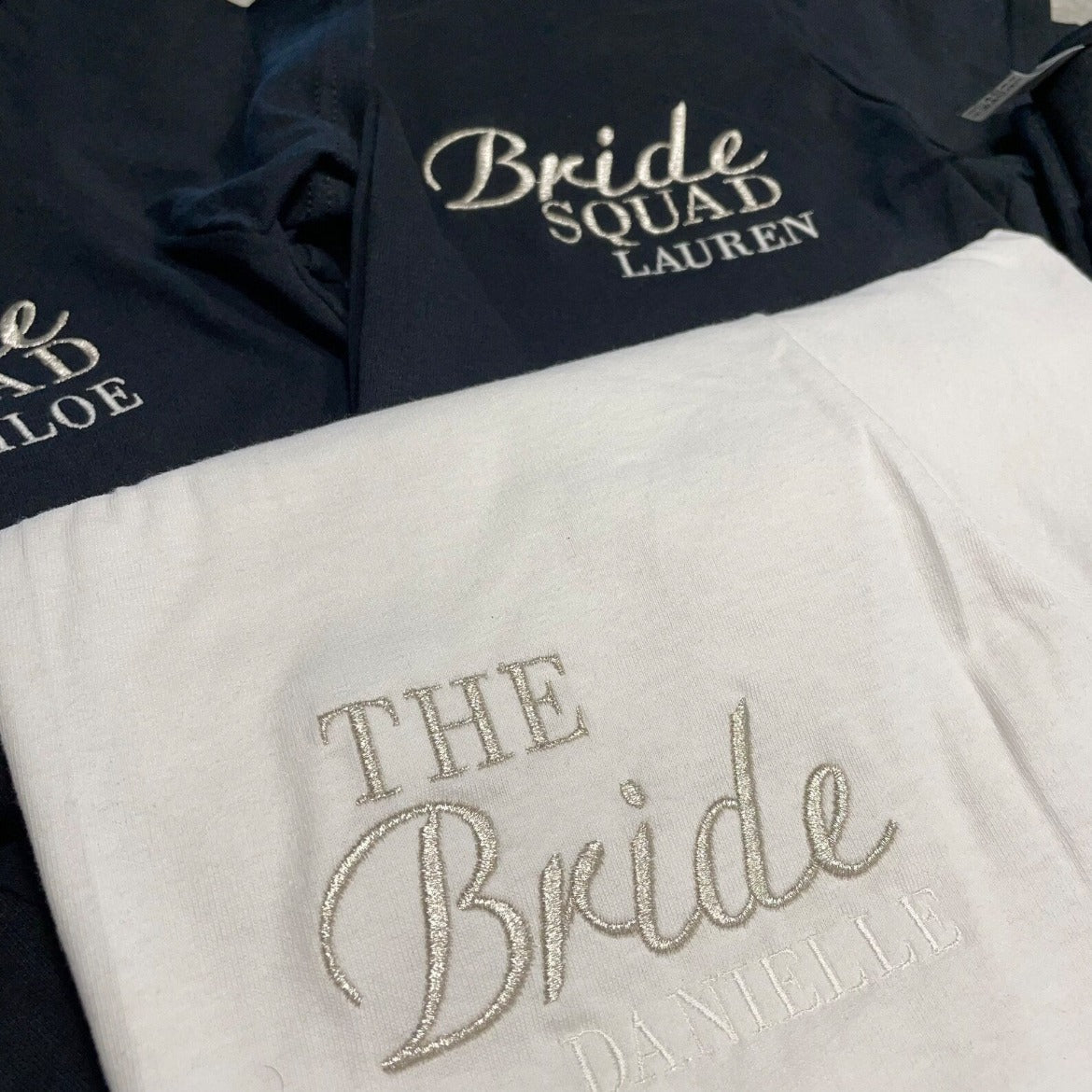 Embroidered Bride Squad T-Shirt or Sweatshirt