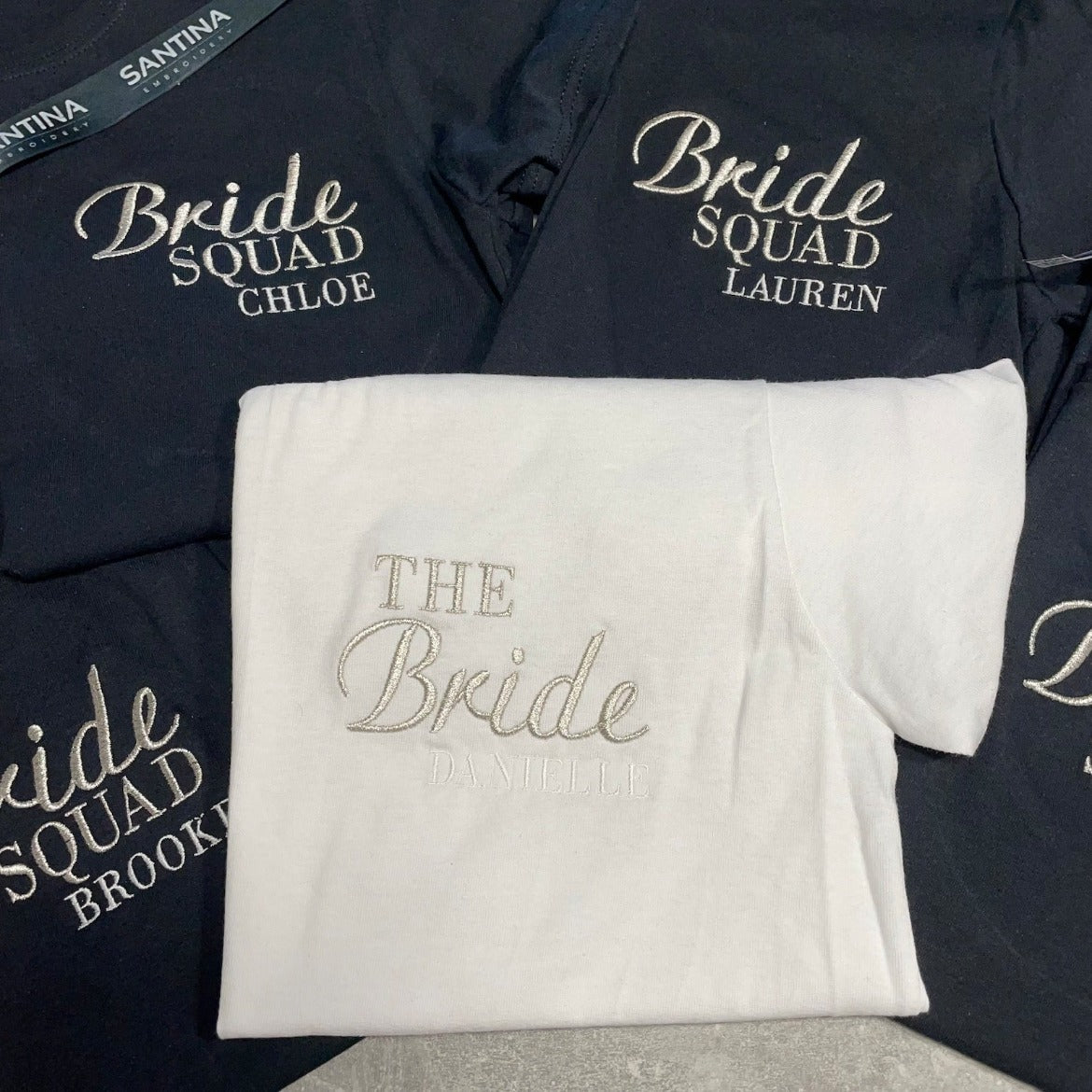 Embroidered Bride Squad T-Shirt or Sweatshirt