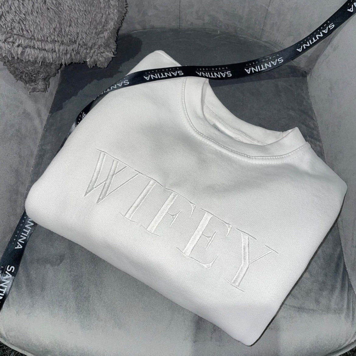 Custom Embroidered Bride and Wifey Sweatshirt Jumper – Santina