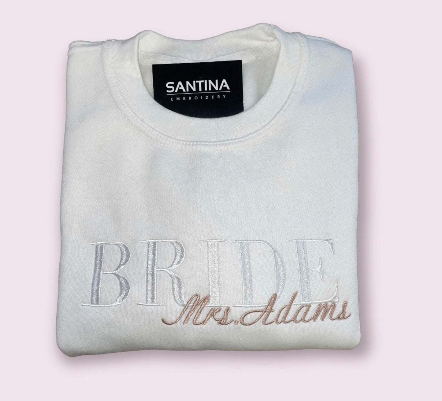 Custom Embroidered Bridal T-shirt With Married Name