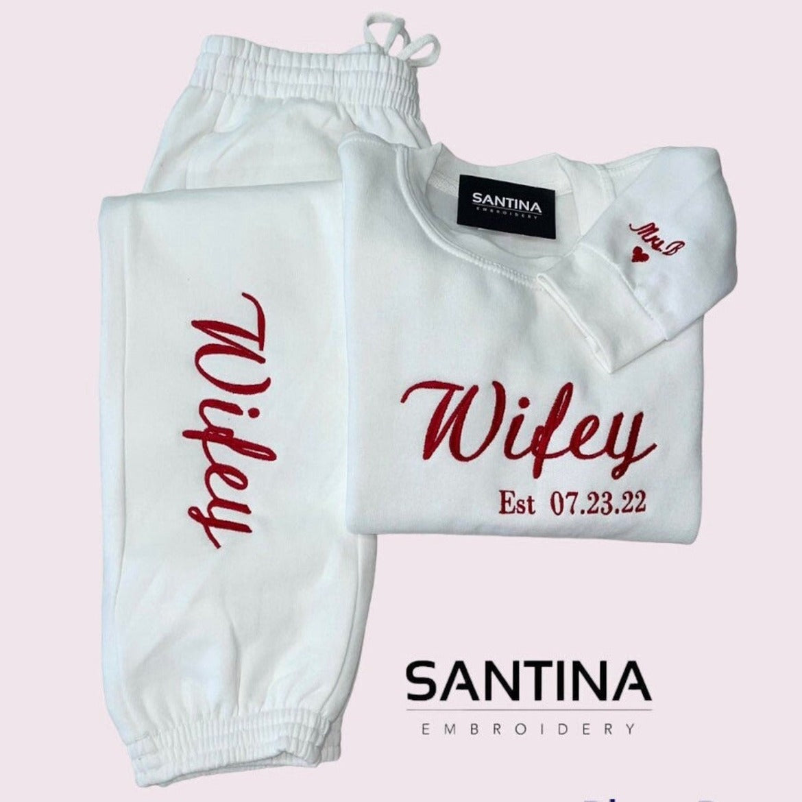 Personalised Bride, Wifey, and Hubby Wedding Tracksuit - Front View