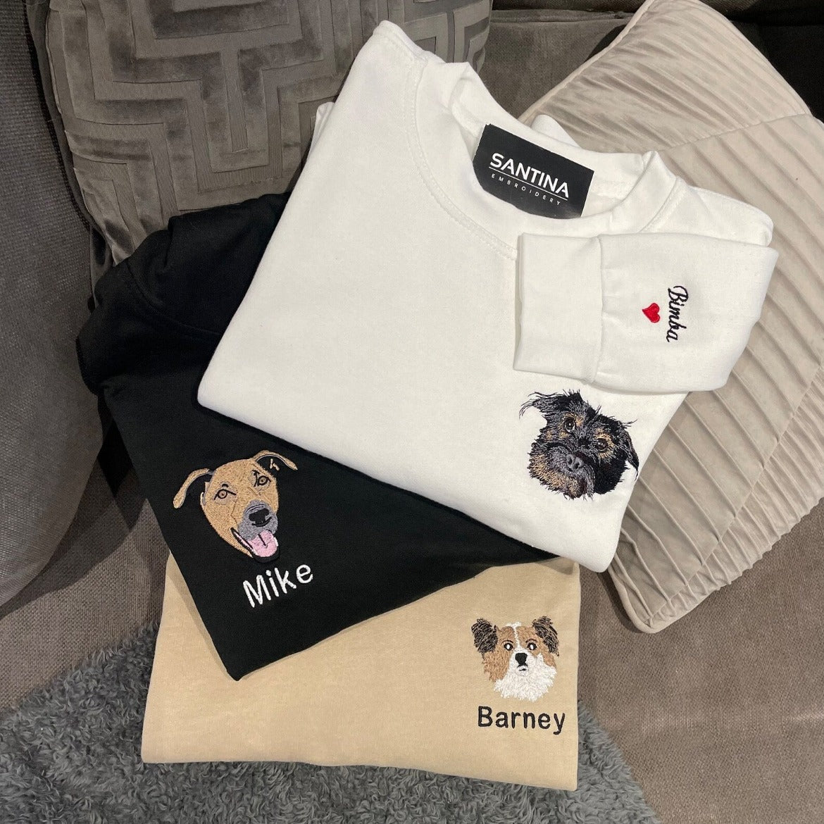 Pet Lover Sweatshirt with Custom Pet Photo and Name