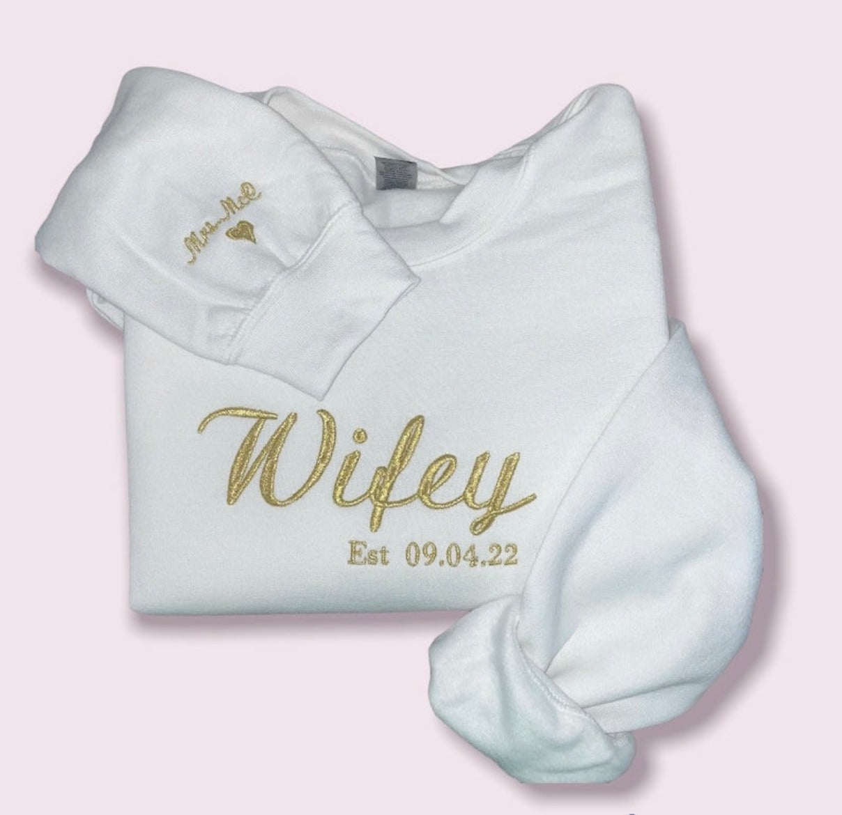 Personalised Bridal Sweatshirt with Wifey Embroidery