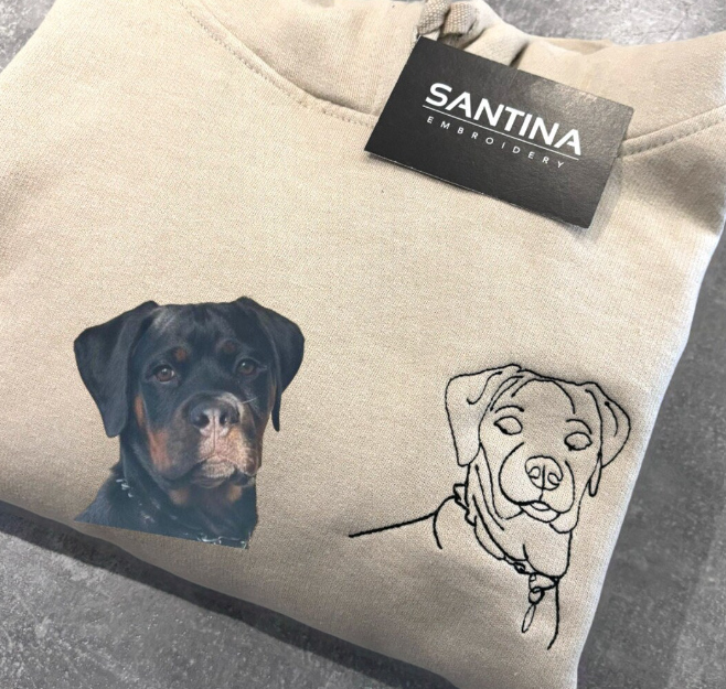 Outline PET portrait tshirt, sweatshirt or hoodie.