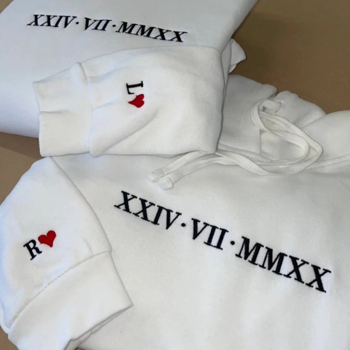Custom Hoodies with Unique Roman Numeral Embroidery Santina Embroidery